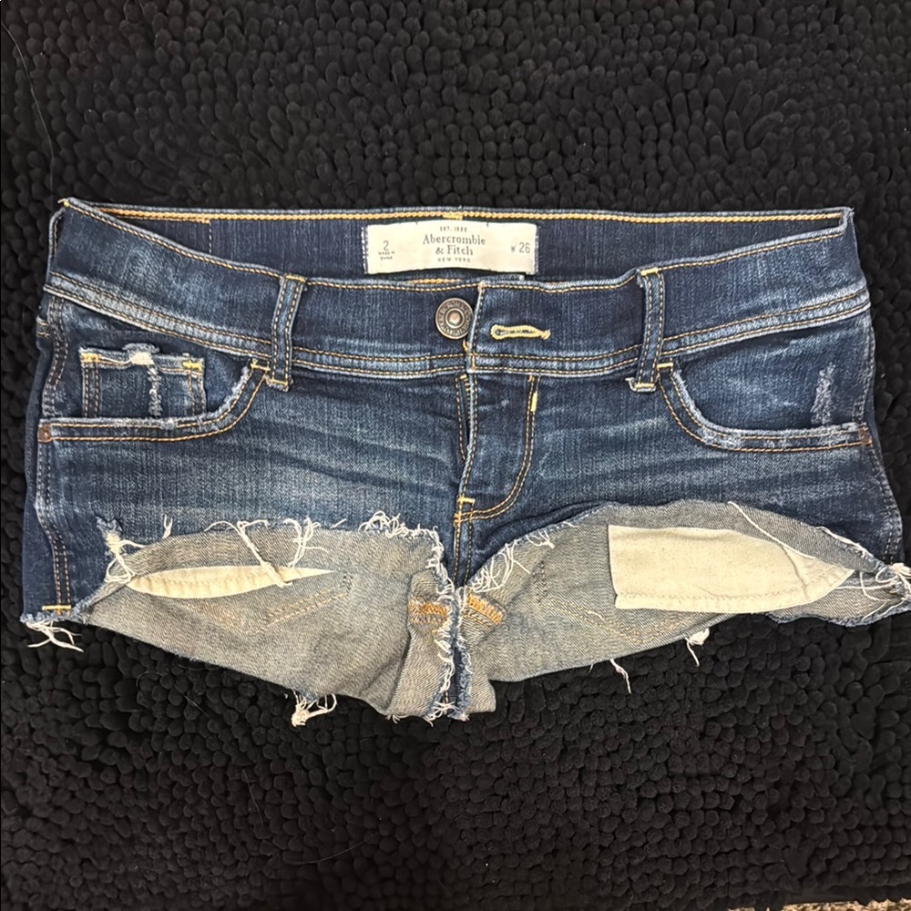 Abercrombie & Fitch Blue Distressed Denim Shorts